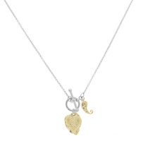 PEARL HEART CHARM NECKLACE